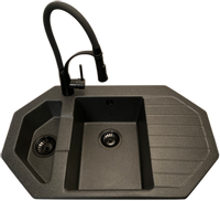 Zlewozmywak narożny ANTILA grafit + bateria NEXO