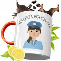 Kubek Pomarańczowy Dla Policjanta Idealny Prezent Z Nadrukiem Ze Zdjęciem