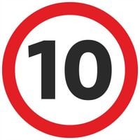 Naklejka OGRANICZENIE PRĘDKOŚCI 10 km/h śr. 18 cm