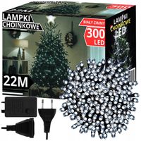 LAMPKI CHOINKOWE 300 LED BIAŁE ZIMNE 22M PROGRAMATOR ŚWIATEŁKA ŁAŃCUCH