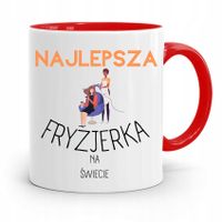 Kubek Czerwony Fryzjera Najlepsza Fryzjerka Z Nadrukiem Ze Zdjęciem