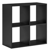 Regał Otwarty Kwadrat Dwustronny Do Salonu Biura Platon 70 x 70 CM Czarny