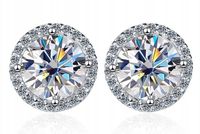 Srebrne kolczyki wkrętki sztyfty damskie srebro próba 925 rodowane okrągłe