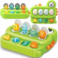 WSKAKUJĄCE KOLOROWE DINOZAURY ZABAWKA EDUKACJNA INTERAKTYWNA POP-UP WOOPIE