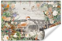 Fototapeta Do Salonu FLAMING Abstrakcja Kwiaty Styl Vintage 270cm x 180cm