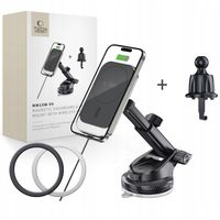 UCHWYT SAMOCHODOWY ŁADOWARKA INDUKCYJNA DO MAGSAFE DO IPHONE 12 13 14 15 16