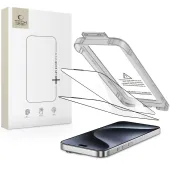 szkło hartowane tech-protect quick set+ 2-pack na iphone 15 pro - czarne