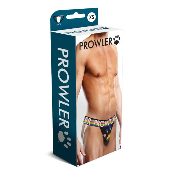 prowler jockstrap progress pride czarny z paskami xs zdjęcie 2