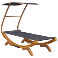 Leżak z zadaszeniem, 100x190x134 cm, gięte drewno, antracytowy