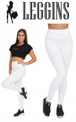 Legginsy z wysokim stanem wyszczuplające panel w pasie bawełniane M na Arena.pl