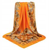 Chusta apaszka SATYNOWA do włosów wzorzysta z POŁYSKIEM pod szyję