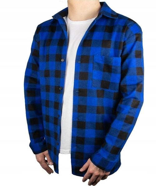 KOSZULA FLANELOWA ROBOCZA NIEBIESKA XL zdjęcie 2