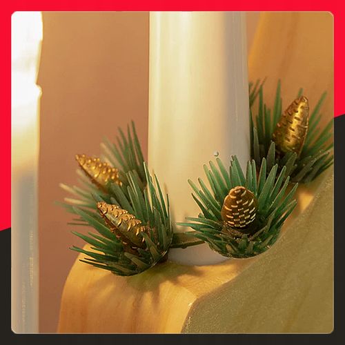 7 LED ŚWIECZNIK ADWENTOWY ŚWIĄTECZNY DREWNIANY ŚWIECE LAMPKI ŚWIECZKI PRĄD na Arena.pl