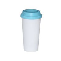 Kubek ECO Tumbler z Błękitnym Wieczkiem Sublimacja Termotransfer