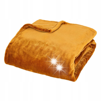 KOC MIĘKKI CIEPŁY FLANELOWY POMARAŃCZOWY NARZUTA NA KANAPĘ CUDDLY 130 X 180