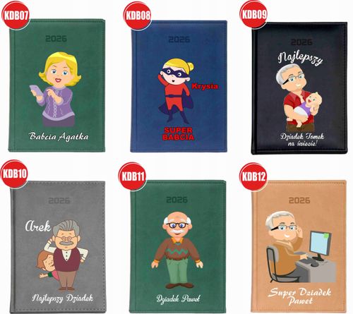 KALENDARZ A5 2026 DZIENNY terminarz Z NADRUKIEM na dzień babci planer na Arena.pl