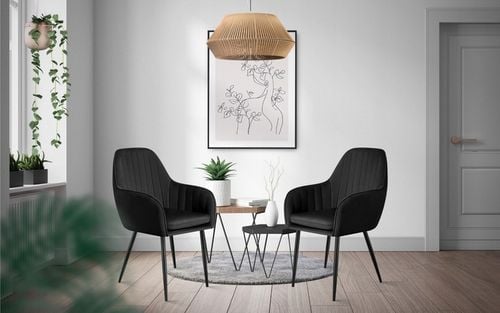 Krzesło welurowe tapicerowane MARK ADLER czarne do jadalni salonu loft na Arena.pl