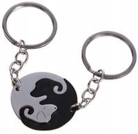 Breloczki Yin Yang 2 Psy Pieski Dwa Miłość Partnerstwo Breloki komplet 2 x