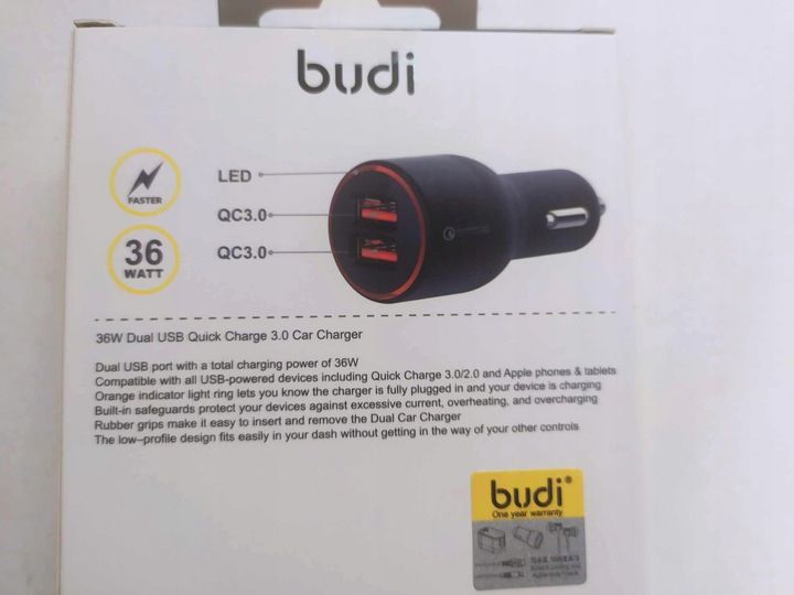 Ładowarka samochodowa Mocna 36W 2x USB QC 3.0 zdjęcie 4