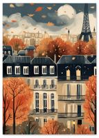 Plakat ilustracja Paryż jesień 29,7x42 cm A3