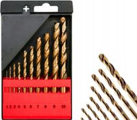 ZESTAW WIERTEŁ DO METALU COHSS 1-10MM STAL NIERDZEWNA HSS-E CO 10 SZTUK