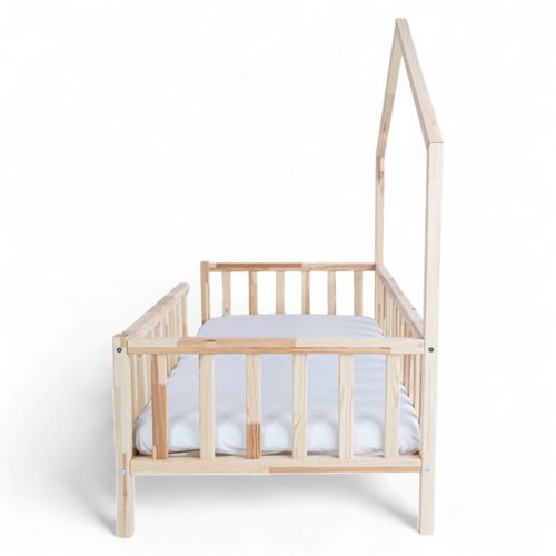 ŁÓŻKO DOMEK HANA 180x90 ŁÓŻKO DZIECIĘCE DREWNIANE BARIERKA + STELAŻ SOSNA na Arena.pl