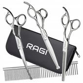 NOŻYCZKI DO STRZYŻENIA PSÓW GRZEBIEŃ FRYZJER PSA Zestaw do Obcinania w Etui