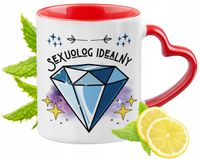 Kubek Czerwony Z Uszkiem W Kształcie Serca Dla Sexuologa Na Prezent