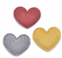 Naszywka Aplikacja Serce - sztruks 3szt mix