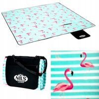 KOC NA PIKNIK DUŻY XL 200X200 FLAMINGI OGRODOWY