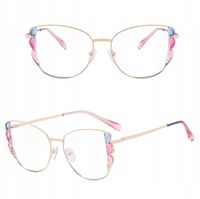 ZŁOTE Damskie Okulary Zerówki do KOMPUTERA Blue Light UV OPRAWKI Flexy OCHR