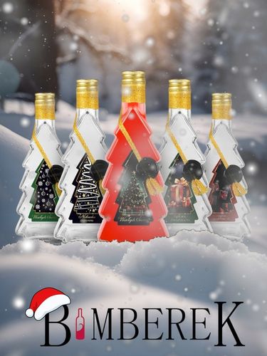 5x Butelki CHOINKA 500ml ZDOBIONA ŚWIĄTECZNA butelki na święta prezent na Arena.pl