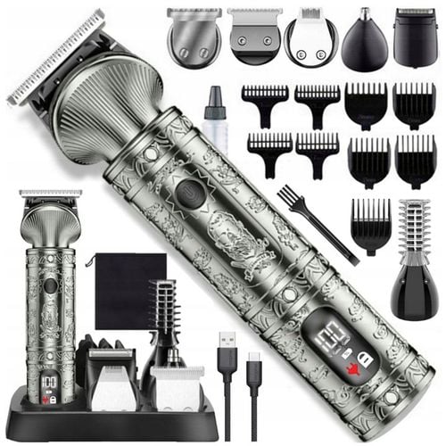 WIELOFUNKCYJNY TRYMER GOLARKA MASZYNKA DO STRZYŻENIA LCD XXL USB 16W1 na Arena.pl