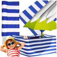 Parawan plażowy 8 metrów na plażę zasłona na piknik pasy niebieski ogrodowy