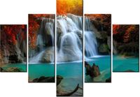 70 100CM OBRAZ 5 ELEM WODOSPAD HUAY MAE KAMIN DRUK PŁÓTNO