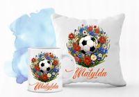 Zestaw PODUSZKA i KUBEK piłka nożna kwiaty różne wzory twoje IMIĘ