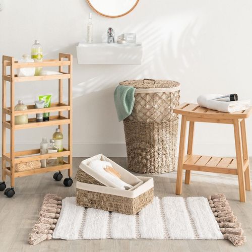 Stołek Bambusowy z półką na Arena.pl