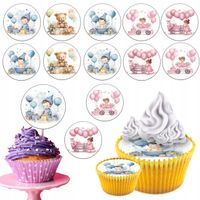 OPŁATEK na BABECZKI MUFFINKI zestaw na urodziny 12szt - DZIECKO BABY SHOWER