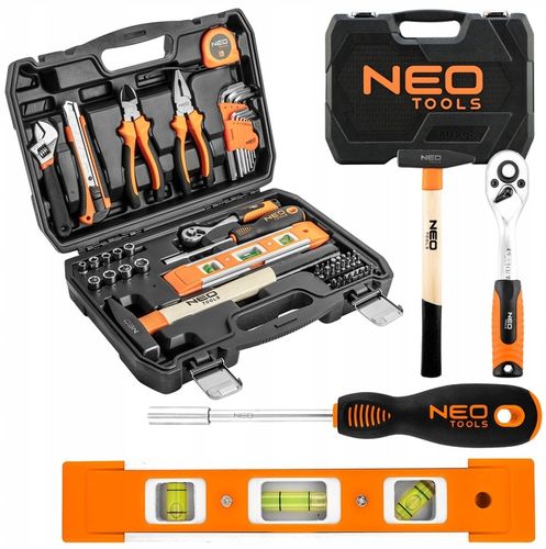 NEO ZESTAW NARZĘDZI KLUCZE NASADOWE 60 SZTUK TORX IMBUS MŁOTEK SZCZYPCE NÓŻ na Arena.pl