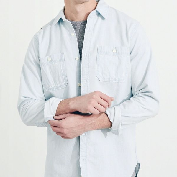 HOLLISTER Koszula Męska Graphic Denim Shirt USA M zdjęcie 3