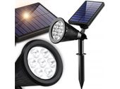 Lampa solarna led wbijana czujnik zmierzchu ogrodu reflektor 7 led