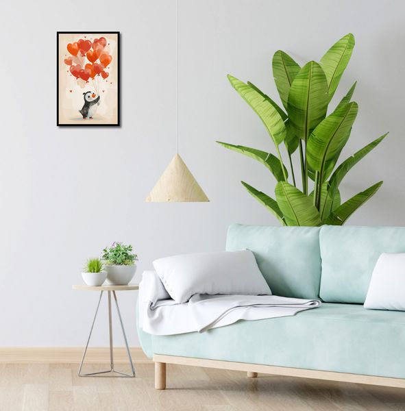 Plakat 30x45cm Pingwinek z Balonami zdjęcie 4