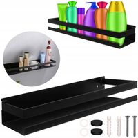 Półka łazienkowa naścienna CZARNA 50x10,5x6 cm