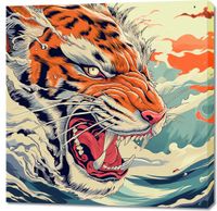 Obraz 90x90cm Tygrys Na Fali