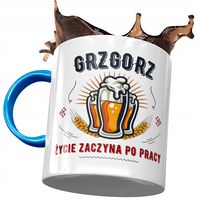 Kubek Błękitny Grzegorza Grześka Kolegi Prezent Z Nadrukiem Ze Zdjęciem