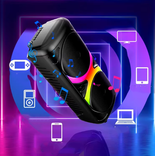 Przenośny głośnik Bluetooth Baoend 6,5" 30W z LED i mikrofonem Karaoke na Arena.pl