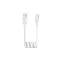 kabel przewód spiralny usb-a - usb-c 10w 1m - biały