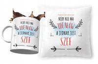 Zestaw Dla Szefa Poduszka + Kubek Na Prezent Z Nadrukiem Ze Zdjęciem