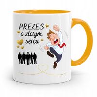 Dla Prezesa Viceprezesa Kubek Żółty Na Prezent Z Nadrukiem Ze Zdjęciem