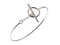 Elegancka sztywna srebrna bransoletka celebrytka przekładana ozdoba srebro 925 B0387